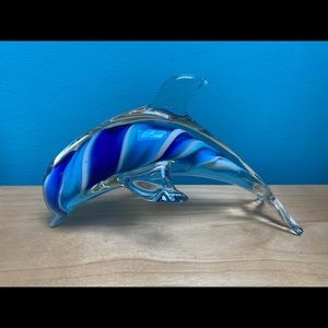 Like New Beautiful Glass Blue Dolphin